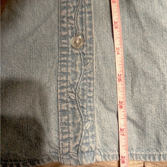 Vintage 90s Disney Denim Button Long Sleeve Shirt Mickey & Minnie Embroidery XL - Picture 7 of 8